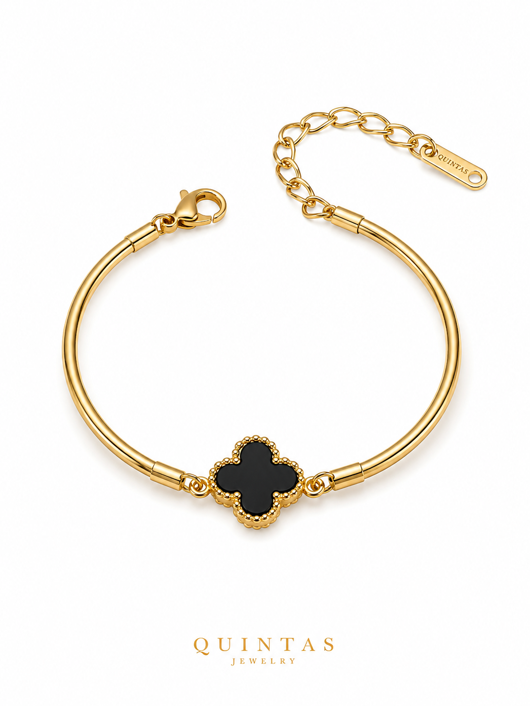 Noir Clover Bangle Bracelet