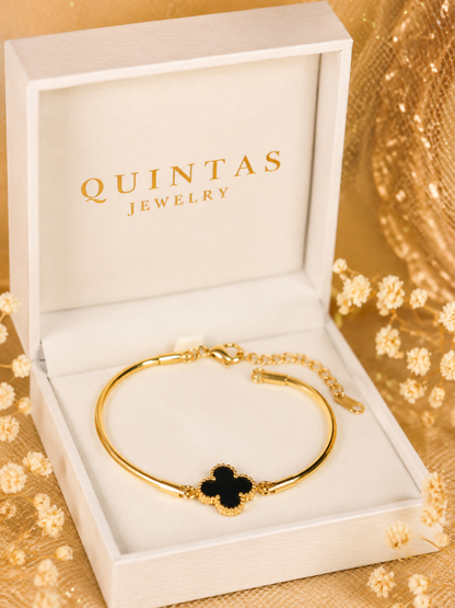 Noir Clover Bangle Bracelet