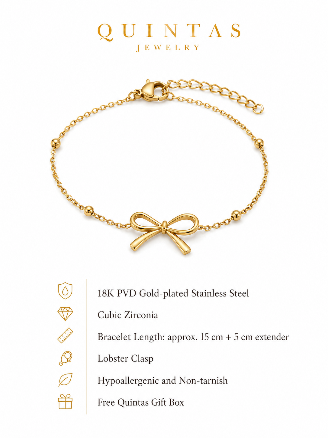 Bow Charm Bracelet