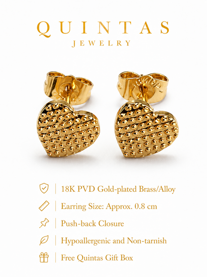 Ara Golden Heart Stud Earrings