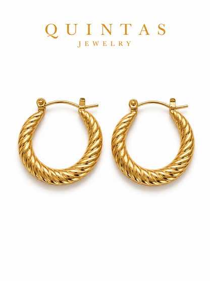 Solenne Twisted Hoop Earrings