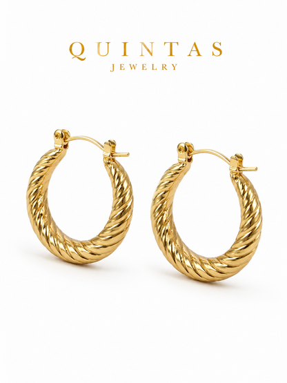 Solenne Twisted Hoop Earrings