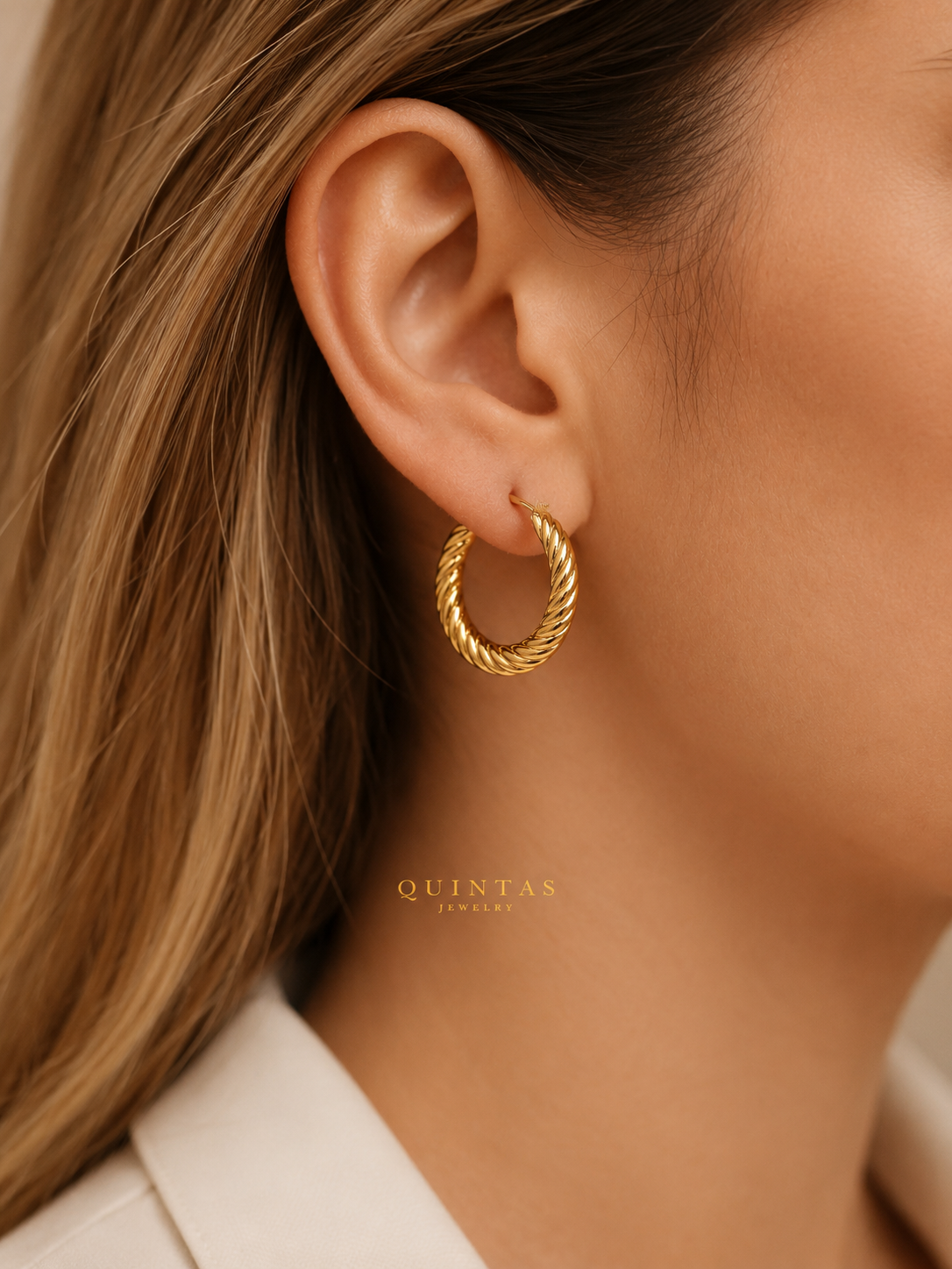 Solenne Twisted Hoop Earrings