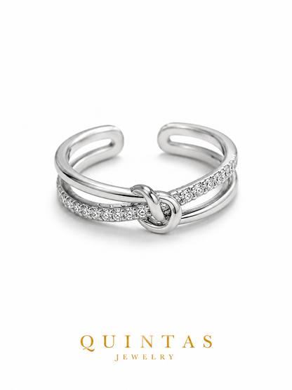 Liora Knot Silver Ring (Adjustable)