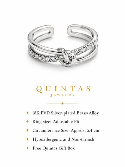 Liora Knot Silver Ring (Adjustable)