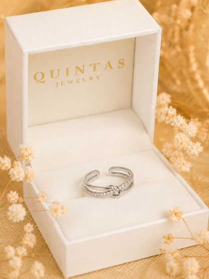 Liora Knot Silver Ring (Adjustable)