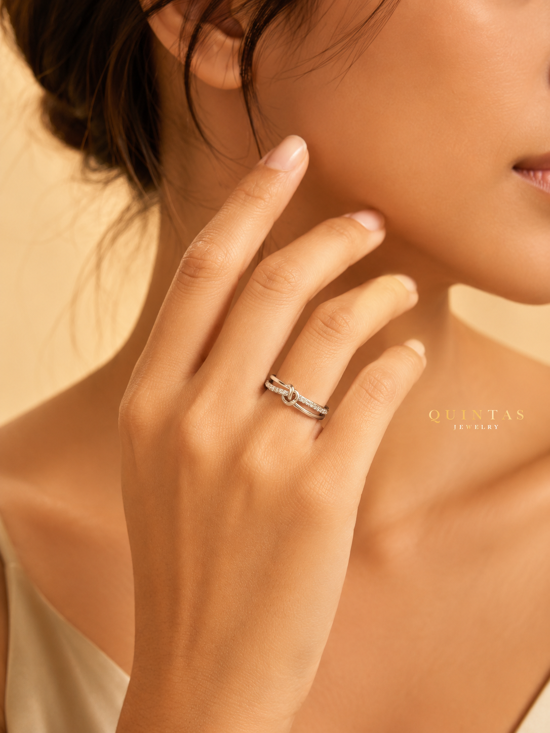 Liora Knot Silver Ring (Adjustable)