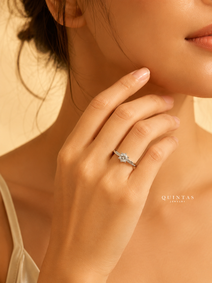 Celeste Solitaire Silver Ring (Adjustable)