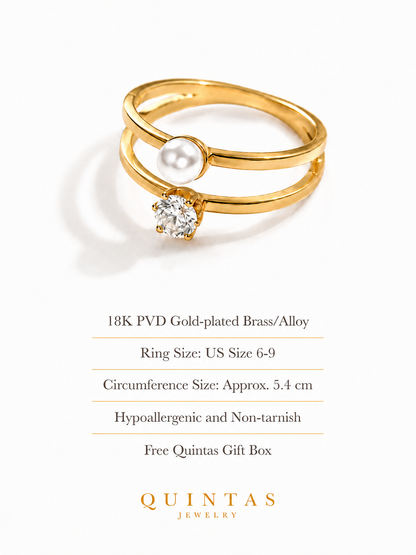 Grace Pearl and Diamond Ring