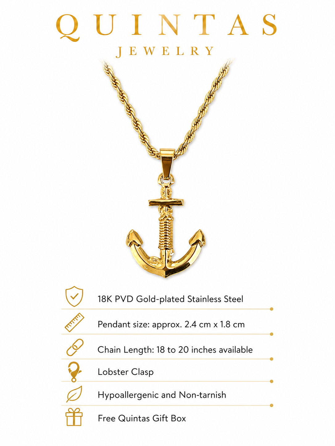 Classic Anchor Rope Necklace