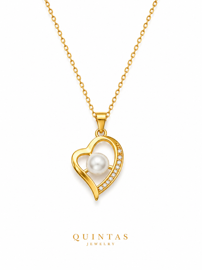 Solana Heart Pearl Necklace