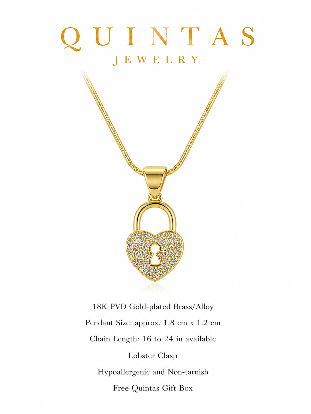Amara Heart Lock Necklace