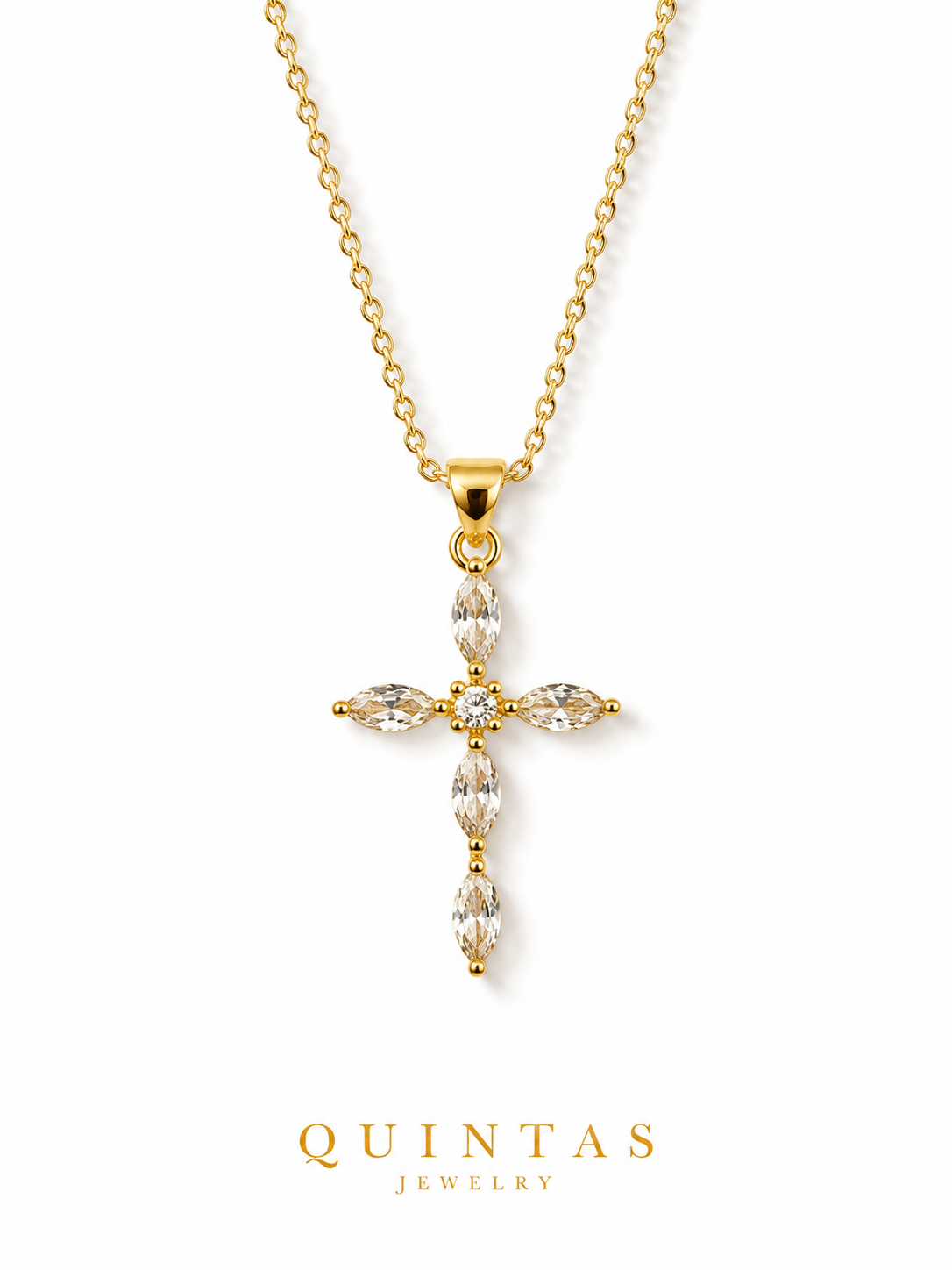 Marquise Cross Necklace