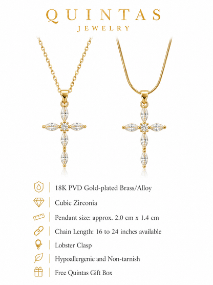 Marquise Cross Necklace