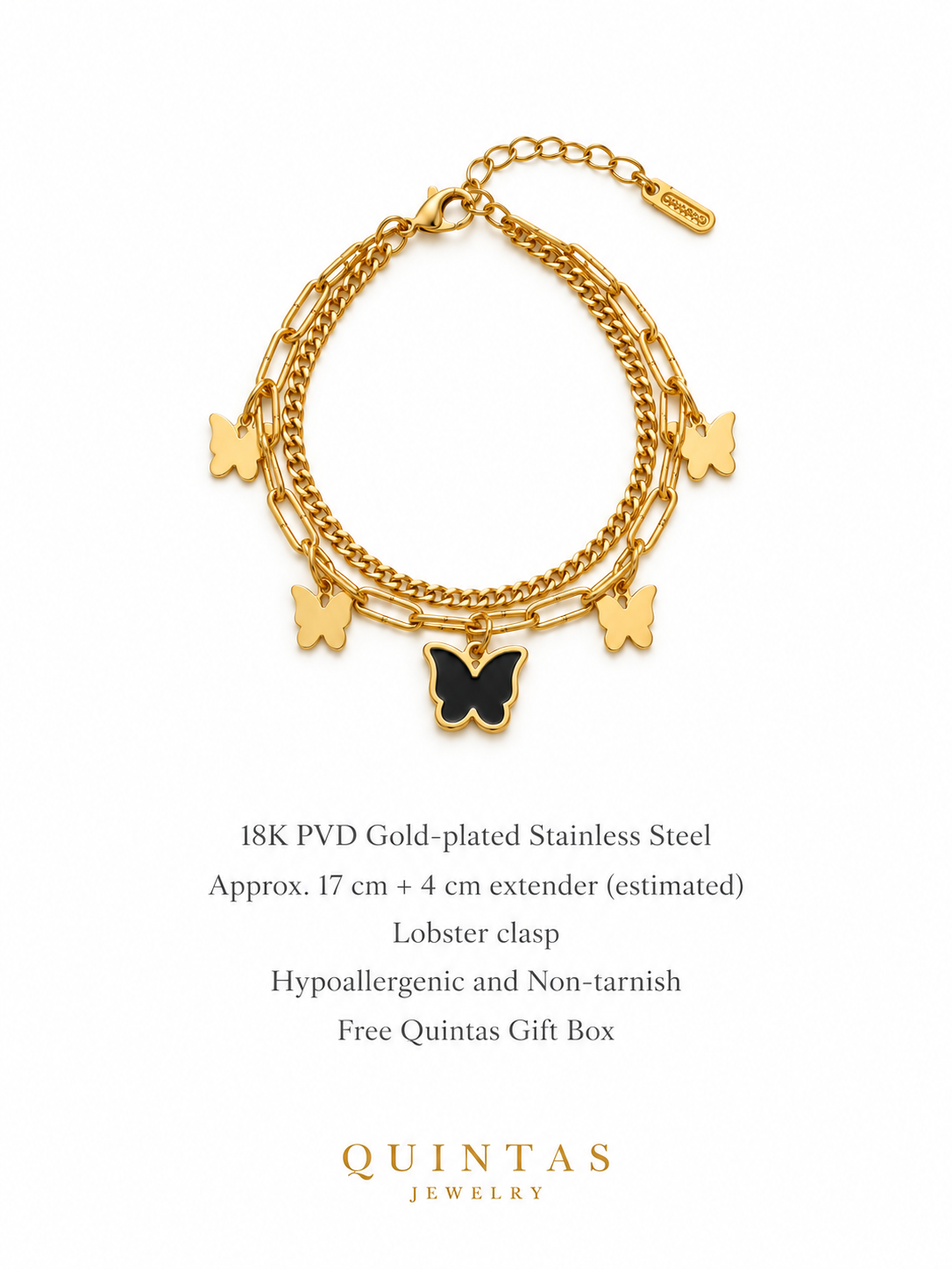 Midnight Butterfly Bracelet