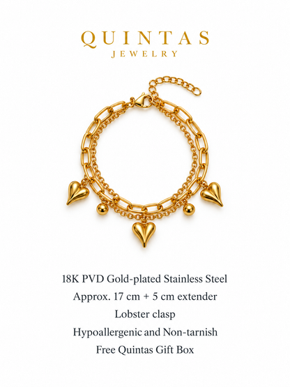 Juliette Heart Charm Bracelet