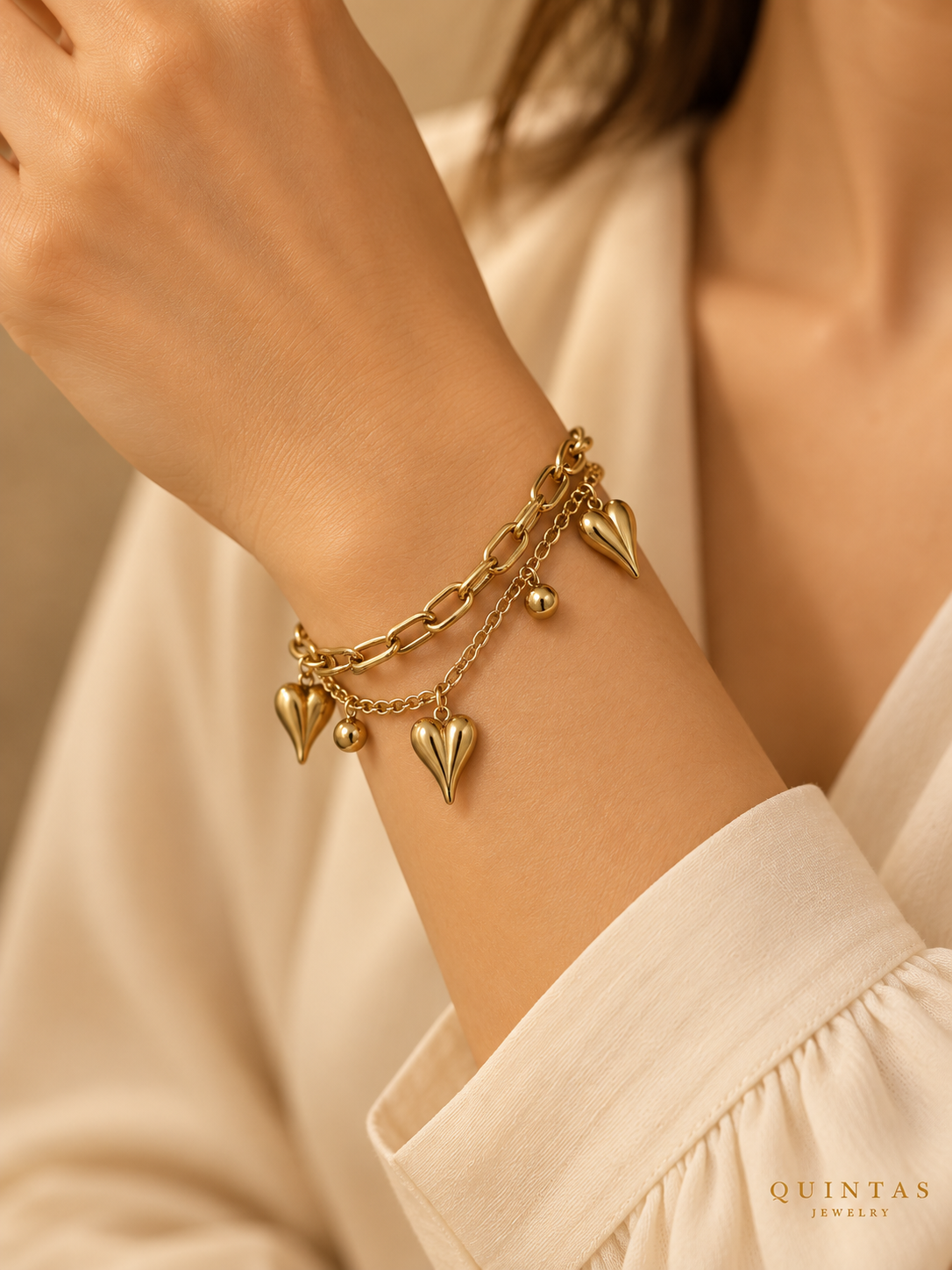 Juliette Heart Charm Bracelet