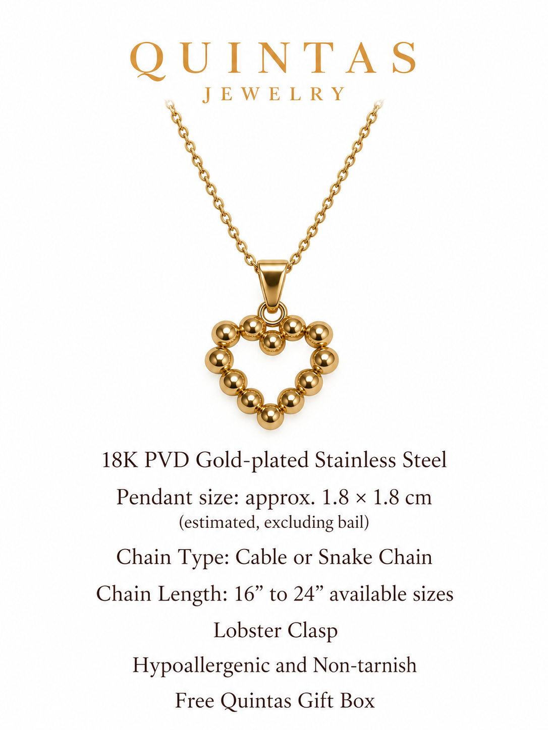 Ameline Beaded Heart Necklace