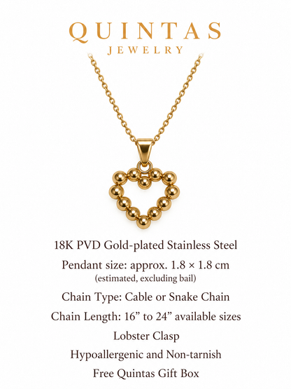 Ameline Beaded Heart Necklace