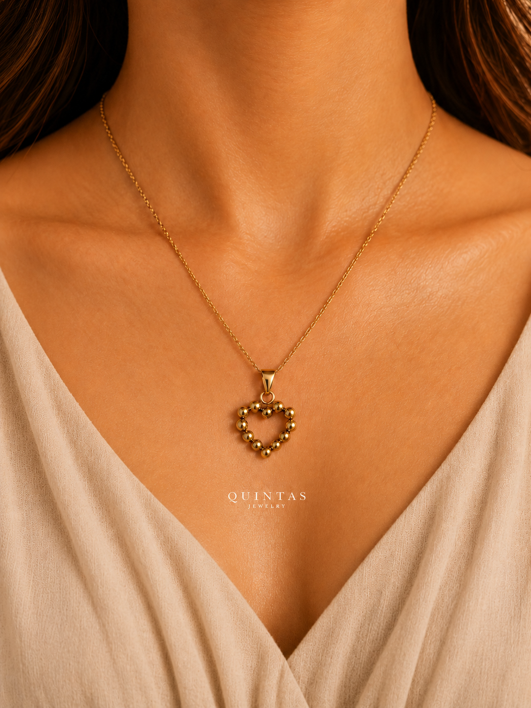 Ameline Beaded Heart Necklace
