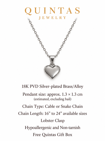 Amanda Heart Silver Necklace