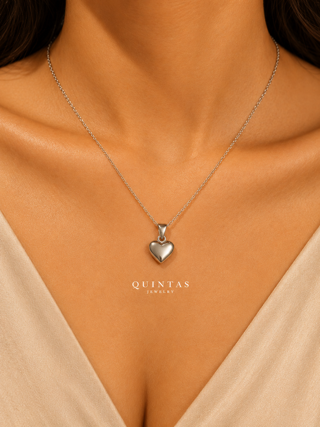 Amanda Heart Silver Necklace