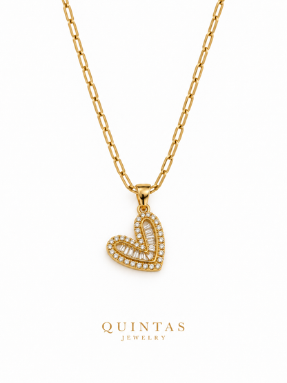 Adora Heart Paperclip Necklace