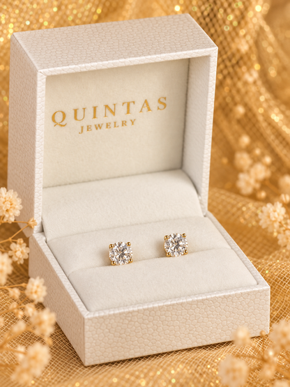 Classic Solitaire Flatback Earrings