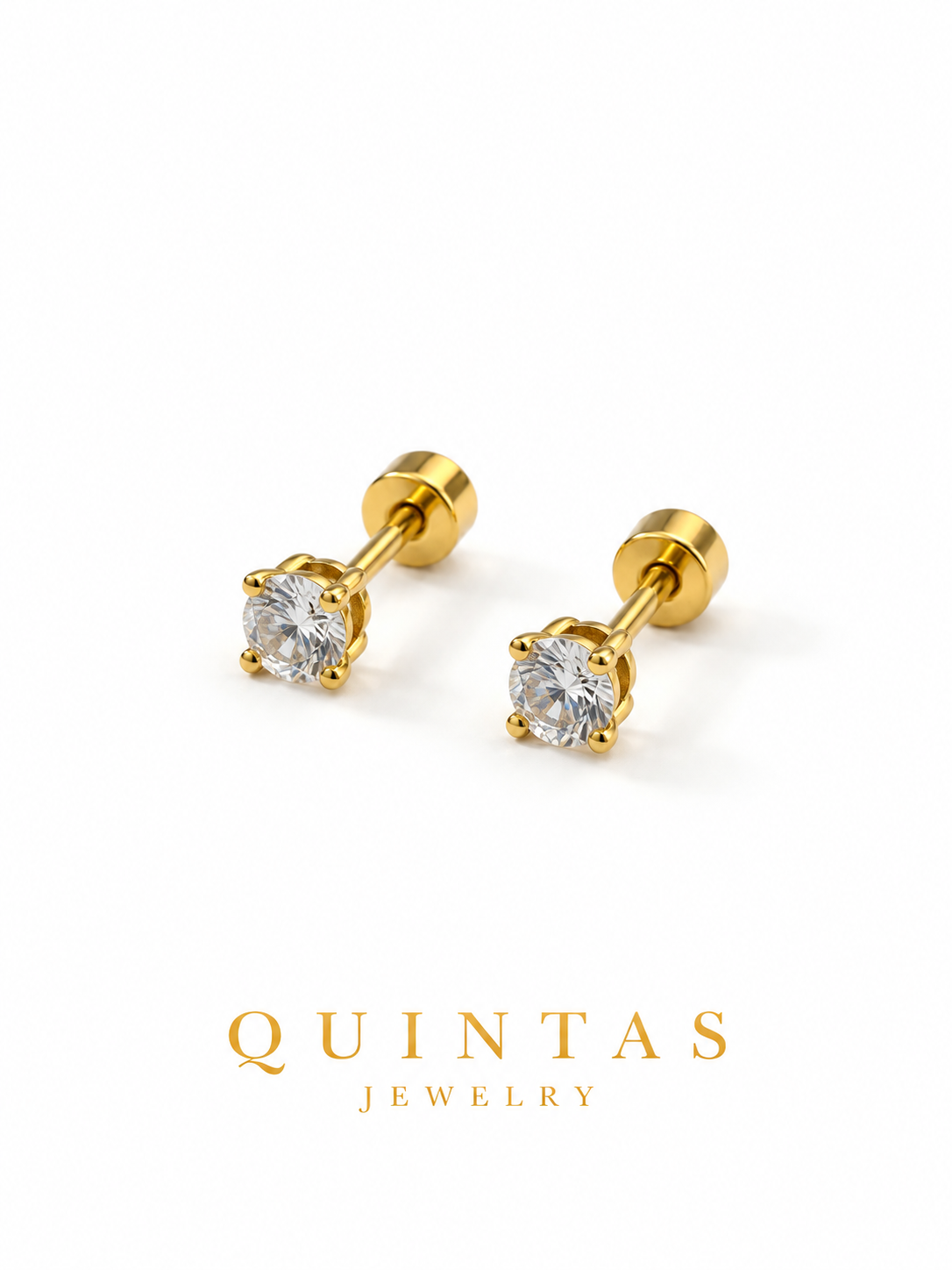 Classic Solitaire Flatback Earrings