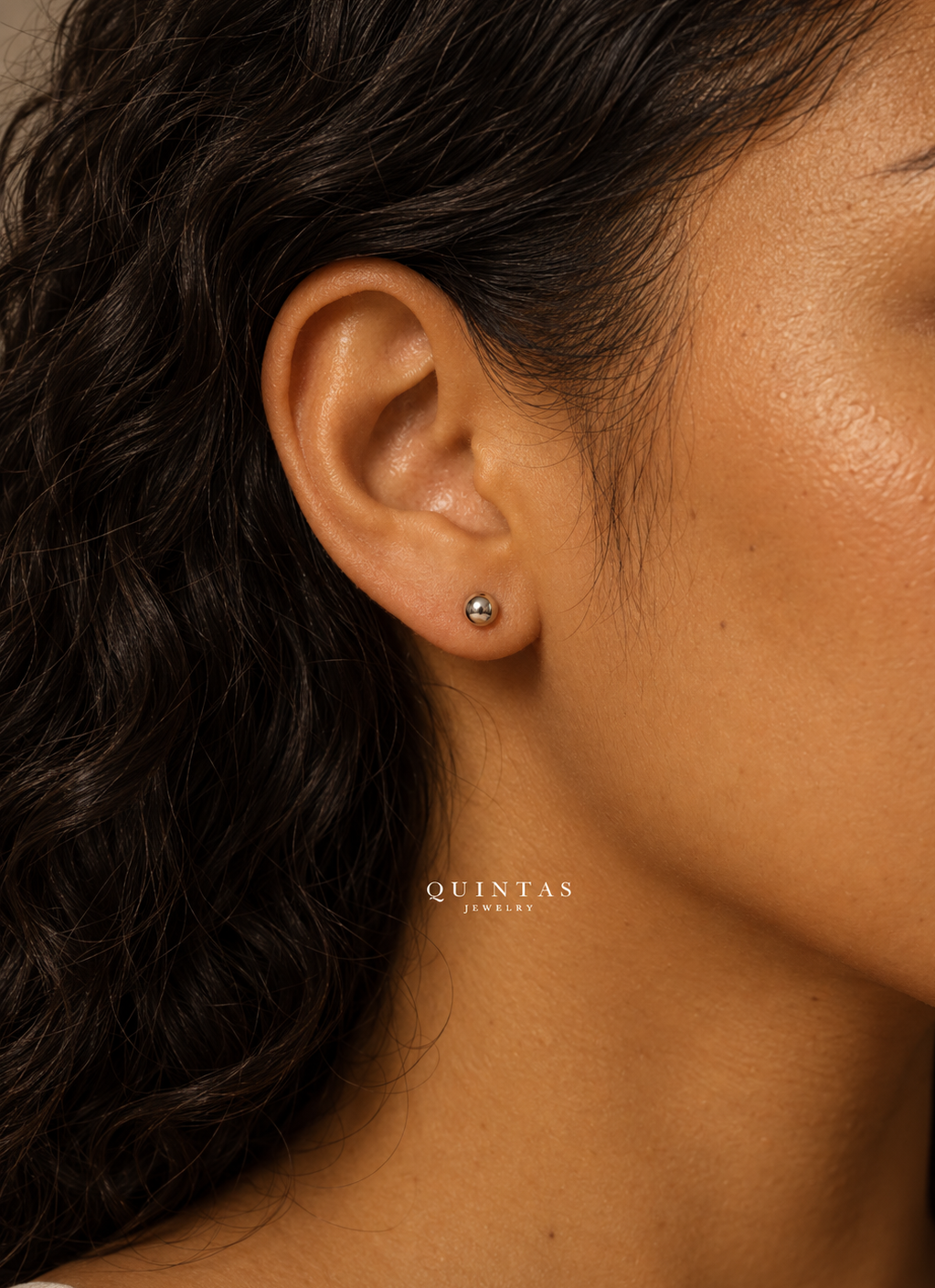 Classic Ball Silver Flatback Earrings