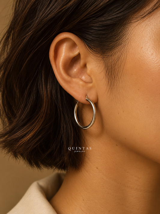 Alessa Classic Hoop Silver Earrings