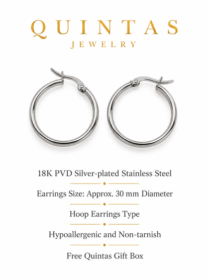 Alessa Classic Hoop Silver Earrings