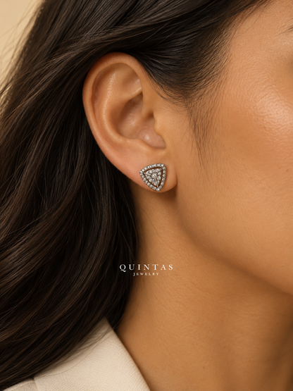 Trielle Halo Stud Earrings