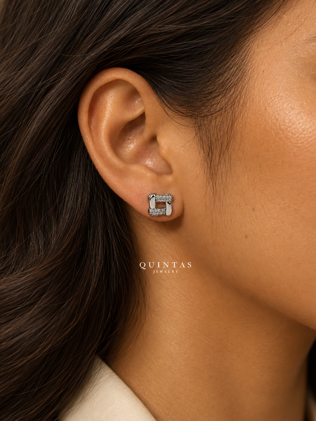 Avi Link Stud Earrings