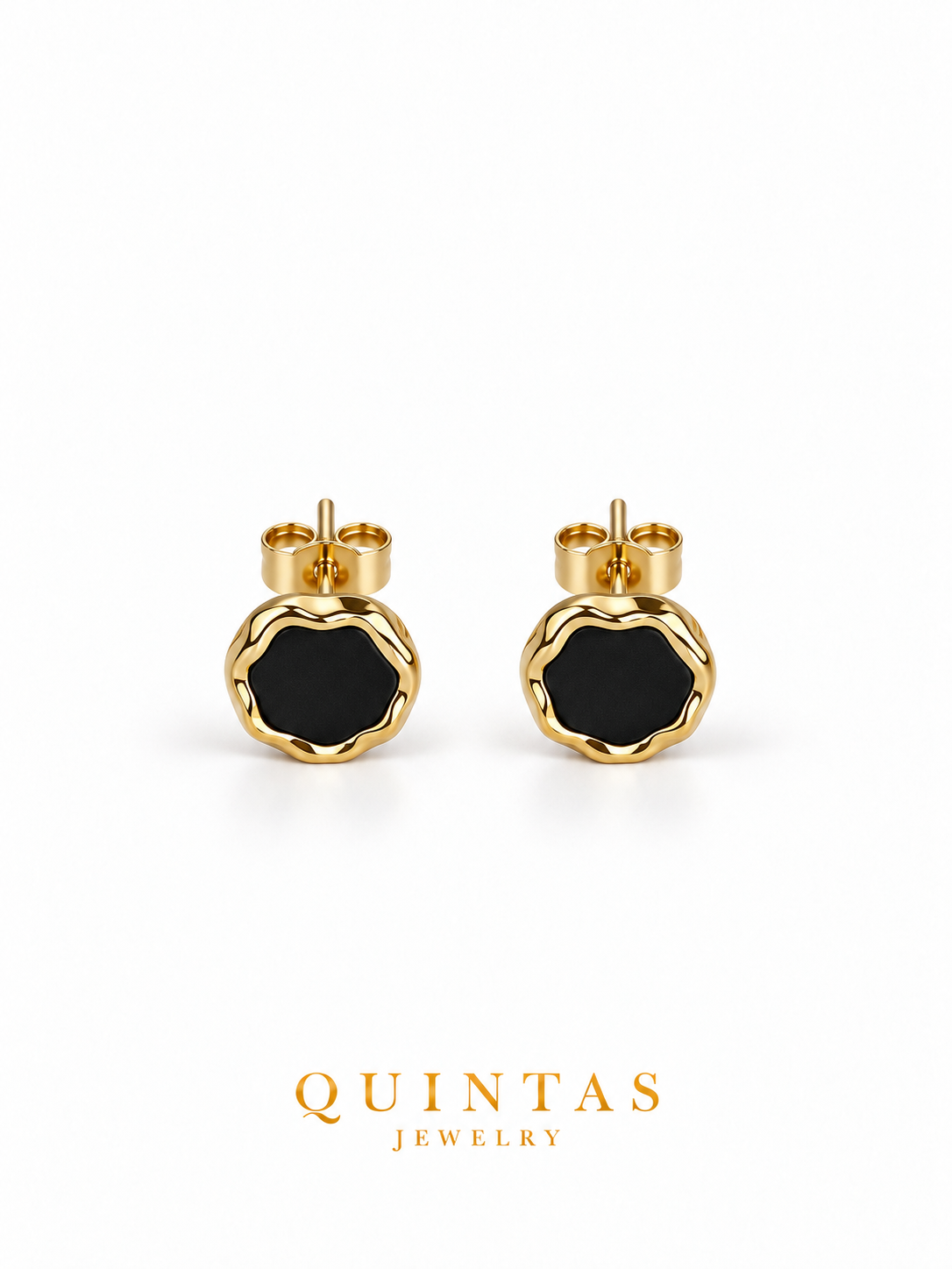 Orina Black Stud Earrings