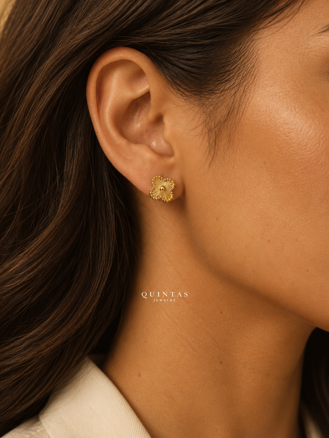 Aurelle Clover Stud Earrings