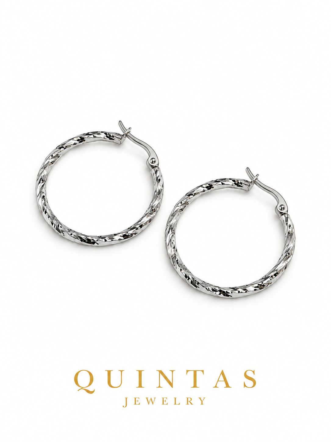 Rumi Textured Silver Hoop Earrings