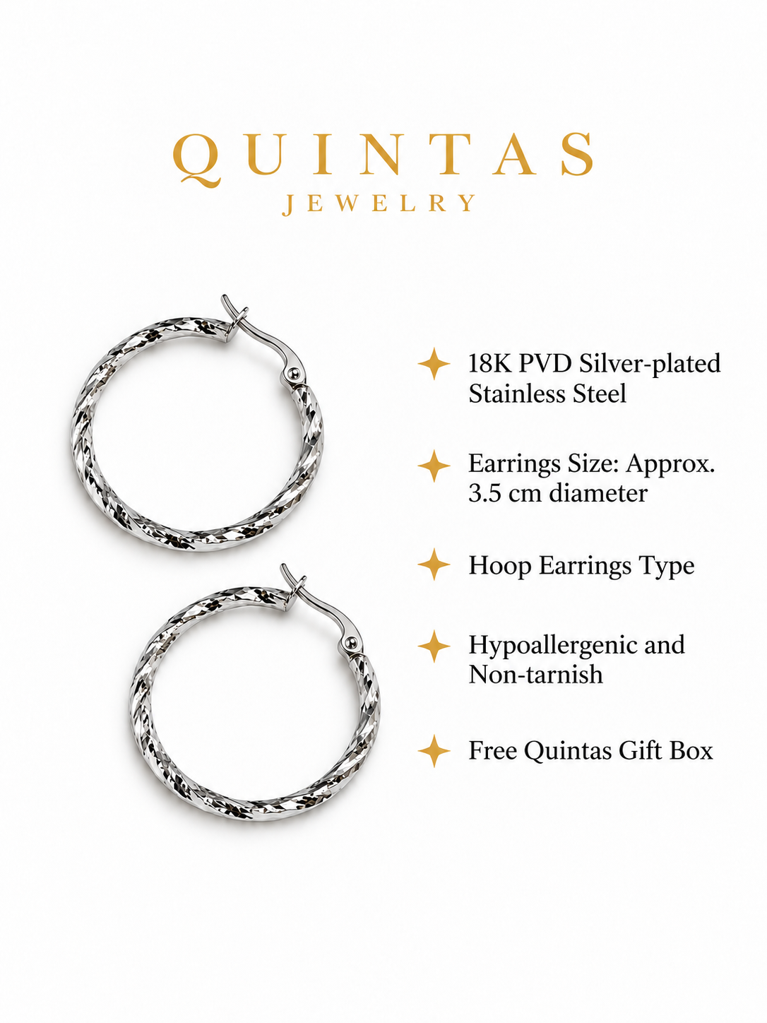 Rumi Textured Silver Hoop Earrings