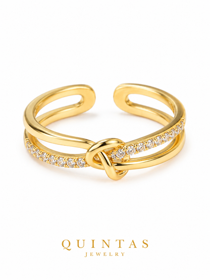 Liora Knot Gold Ring (Adjustable)