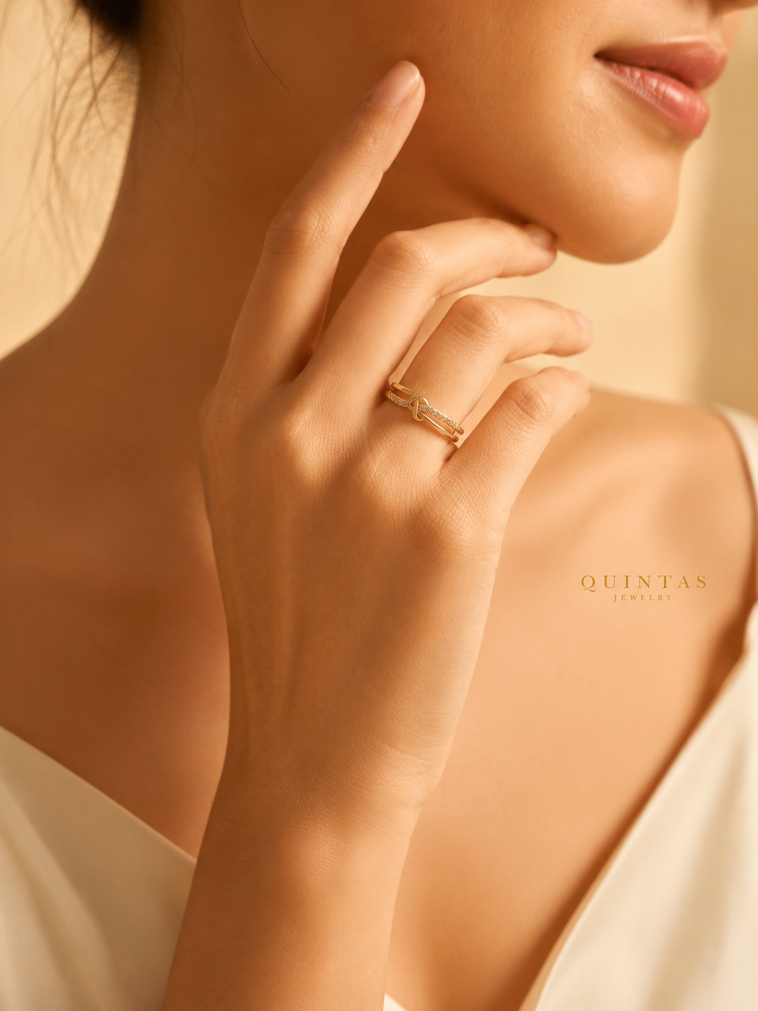 Liora Knot Gold Ring (Adjustable)