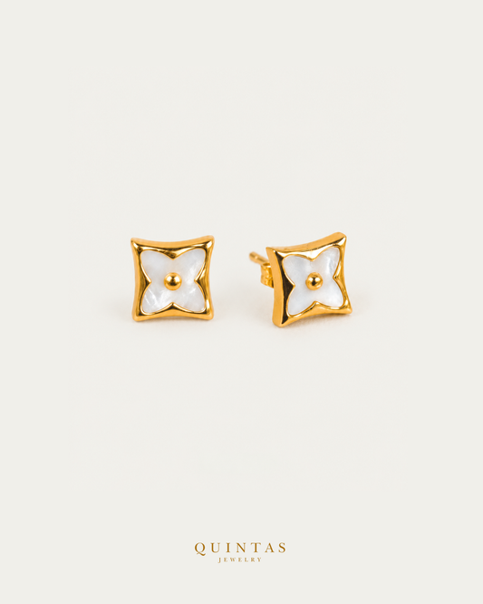 Marielle Clover Stud Earrings existing source-checked main, smaller framing and canonical logo
