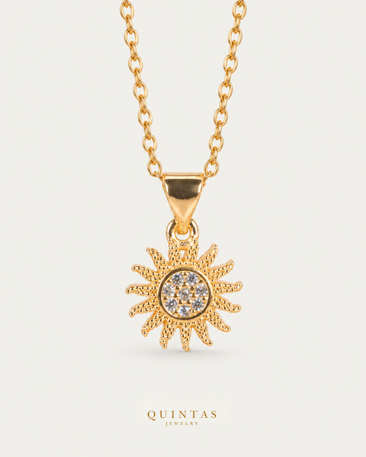 Sunlight Necklace cable chain hero angle on neutral greige