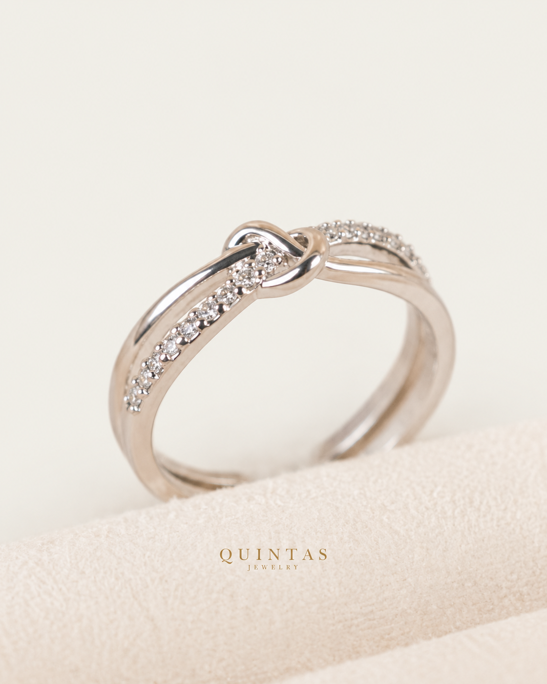 Liora Knot Silver Ring (Adjustable), upright physical-source view