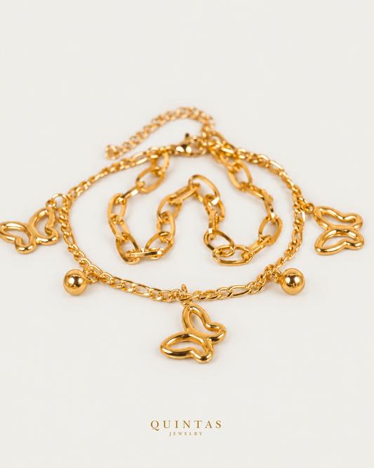 Butterfly Dream Bracelet, existing source-faithful detail framing, canonical Quintas logo