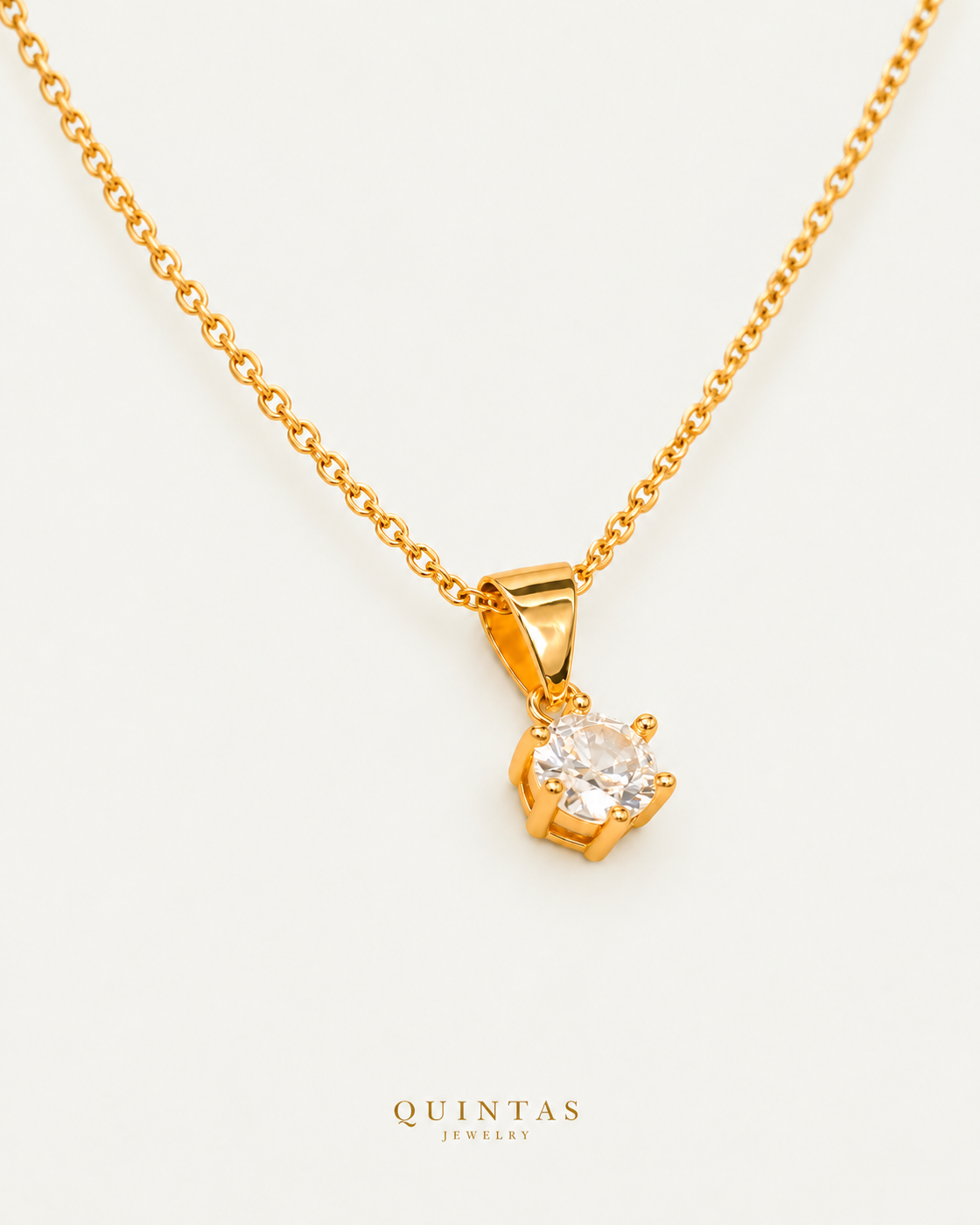 Eloise Diamond Necklace — source-verified cable oblique view, off-white background, canonical gold logo