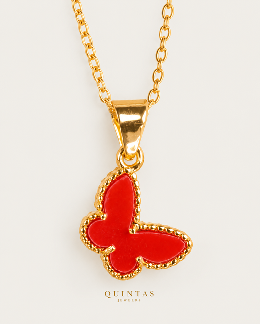 Alexa Butterfly Necklace, existing RED cable view, canonical Quintas logo