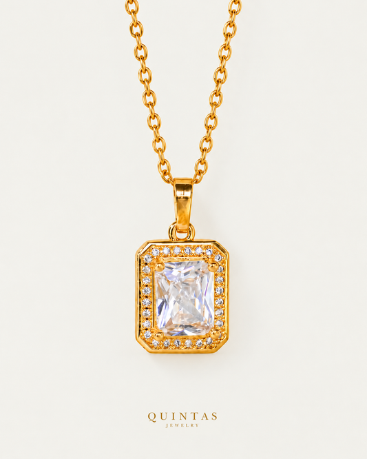 Queen's Diamond Necklace — gold cable chain, hero view