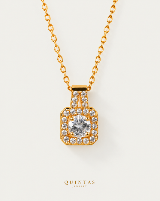 Diana Diamond Necklace — gold cable chain, hero view