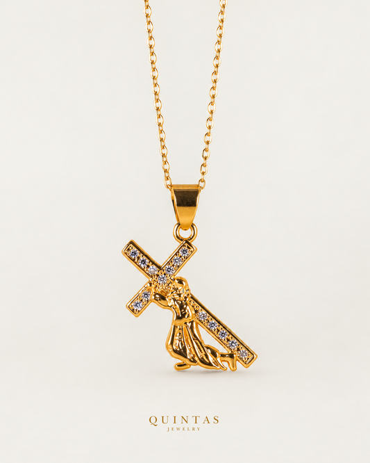 Jesus, The Nazarene Necklace, existing cable view, canonical Quintas logo
