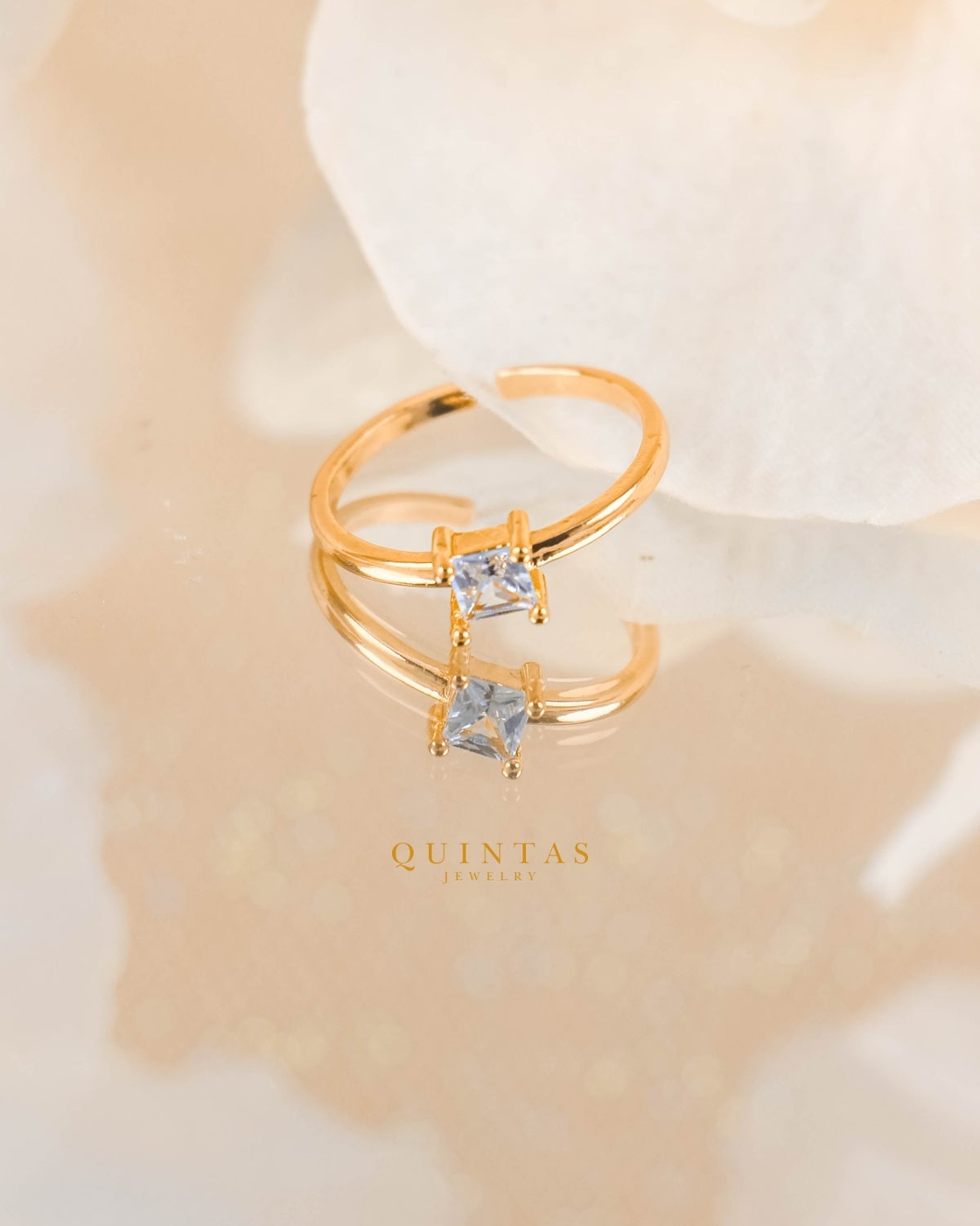 Classic Diamond Square Ring (Adjustable) – original gallery view, proportional 4:5 crop